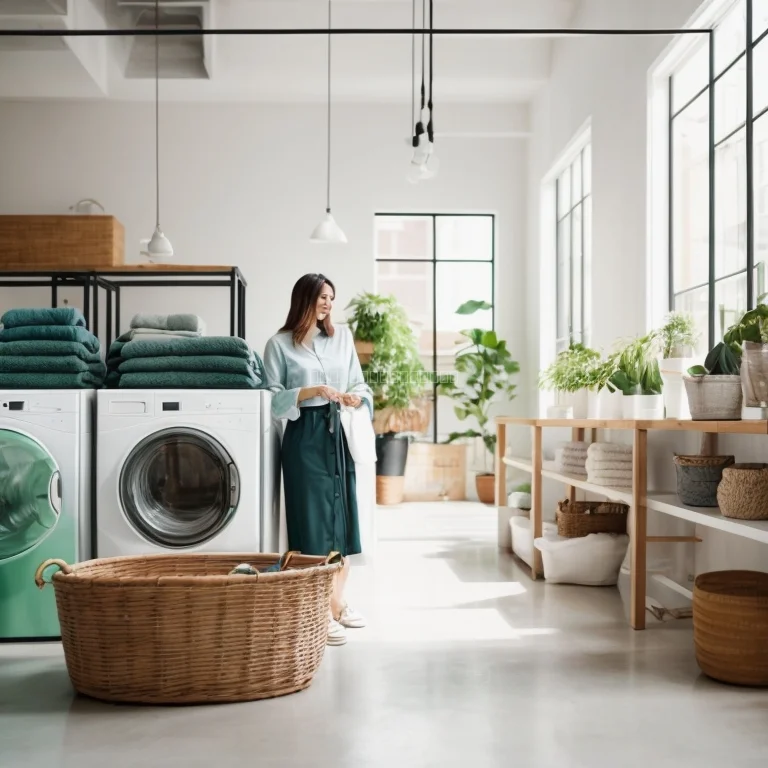 洗濯機で回る洗濯物の様子